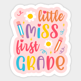 Little Miss First Grade Cute First Day of School Sticker